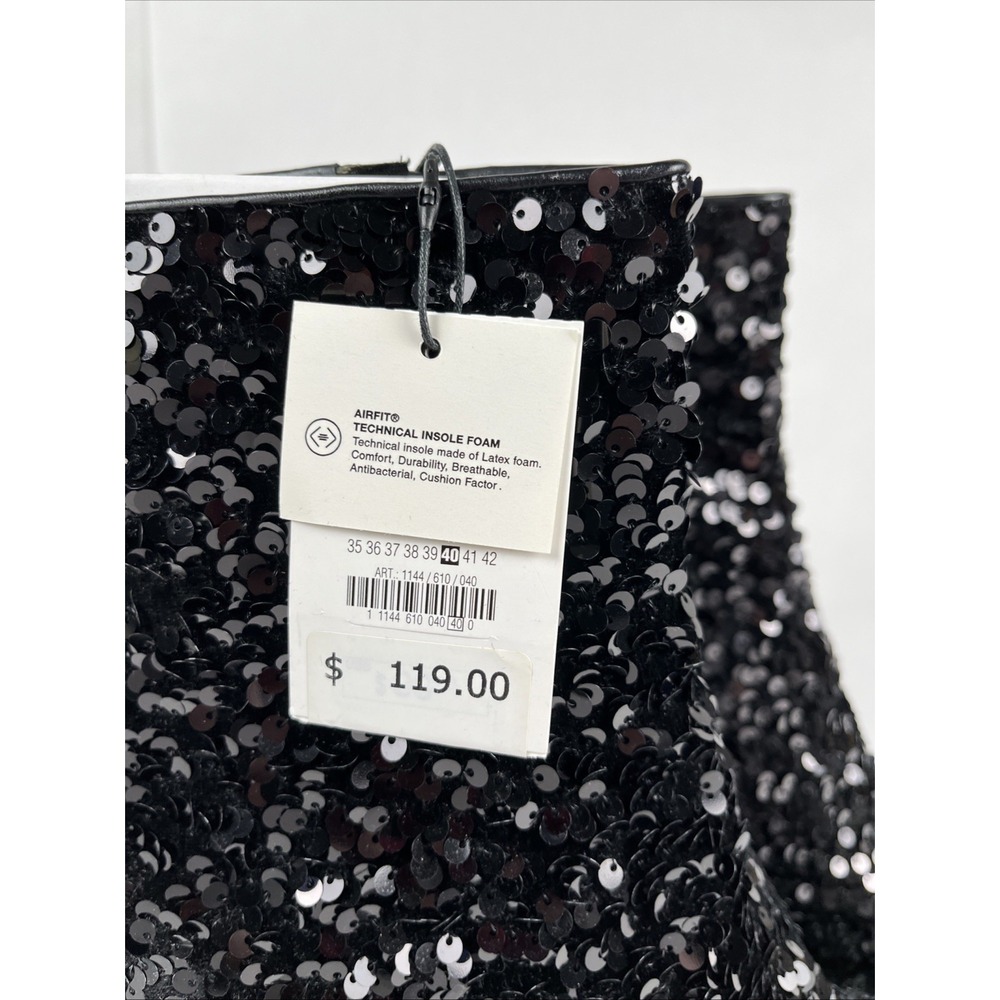 Zara Black Sequin Ankle Boots - Picture 2 of 8